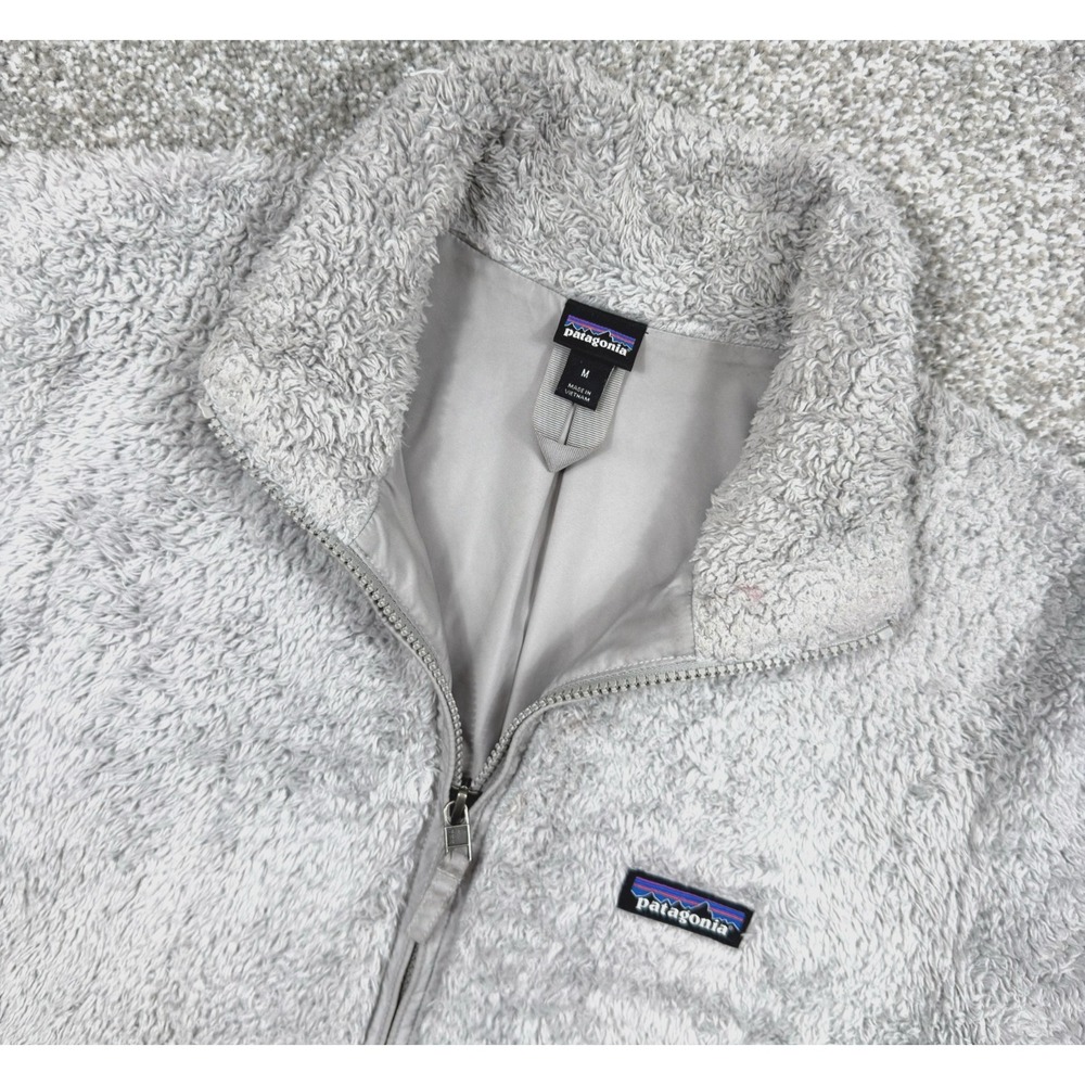 Patagonia Los Gatos Jacket Womens M Salt Grey High Pile Fleece Full Zip